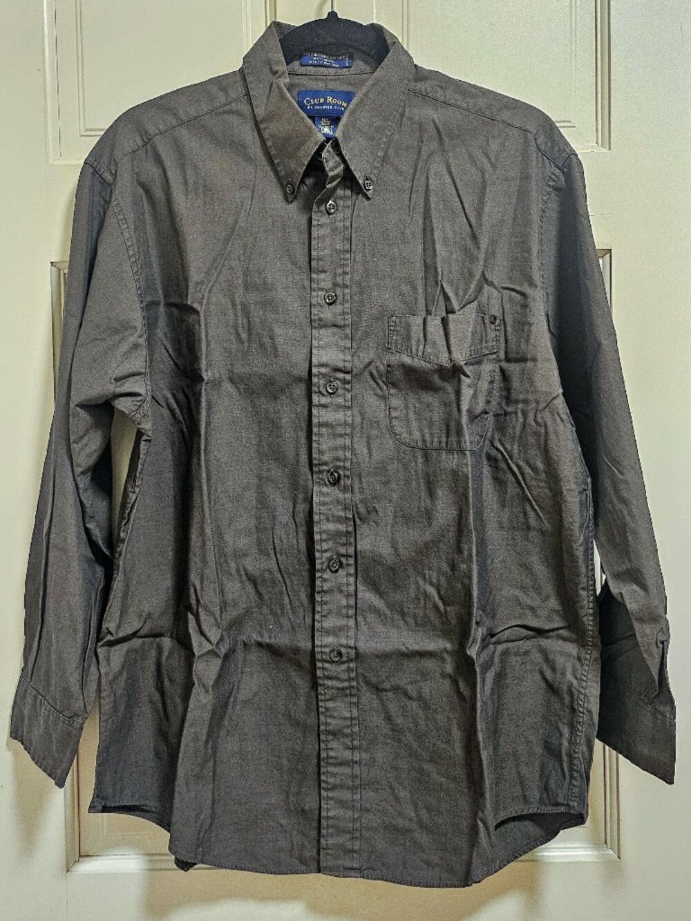 Charter Club Cotton 80s Pin Point Oxford Button Down Shirt in Dark Gray